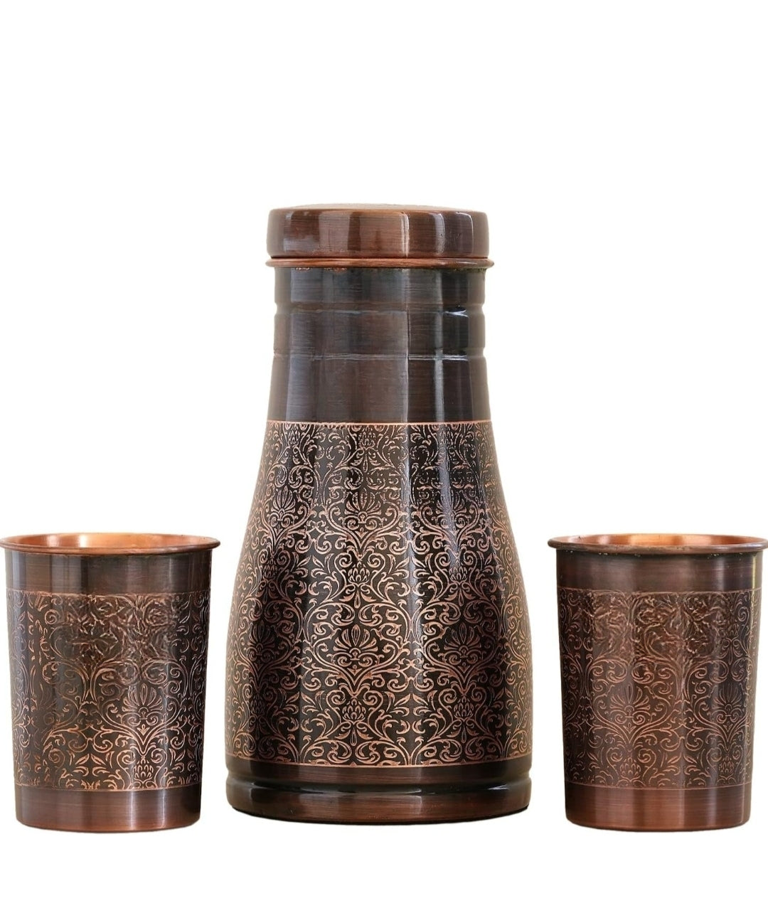 Copper antique sugar pot set