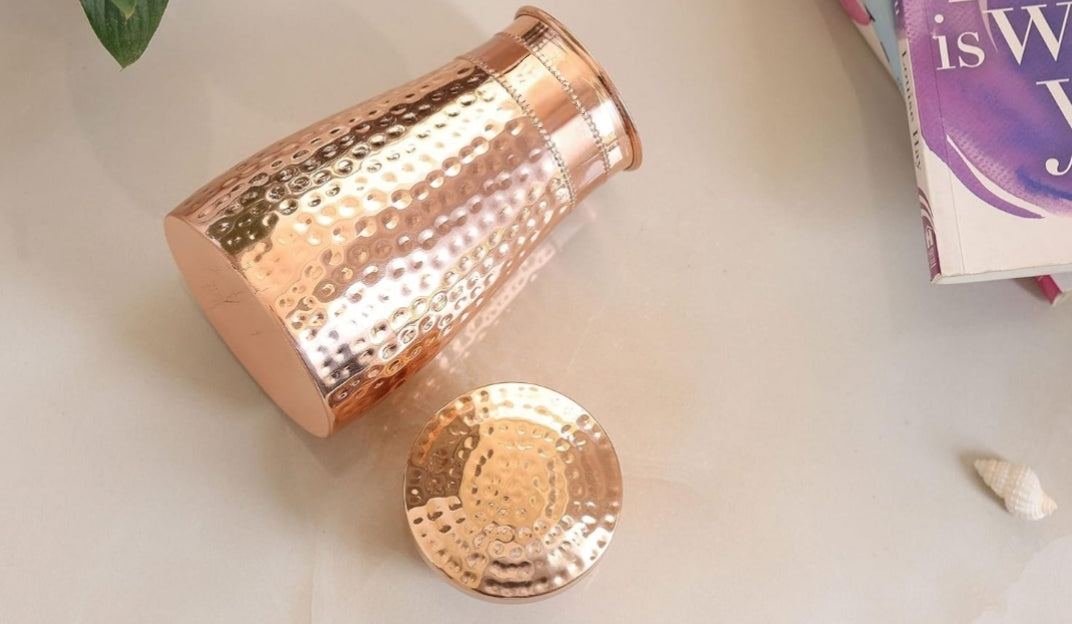 Bedroom copper hammered sugar pot