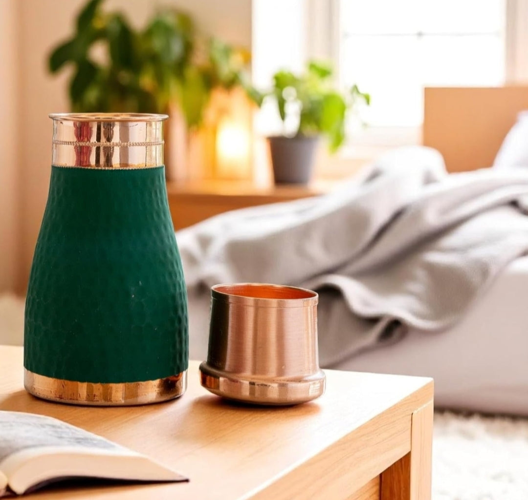 hammered two tone copper sugar pot