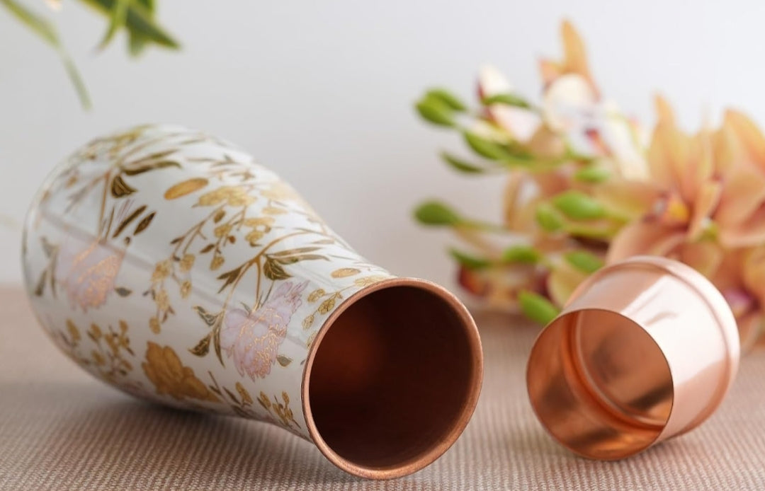 Meena Printed copper loki pot