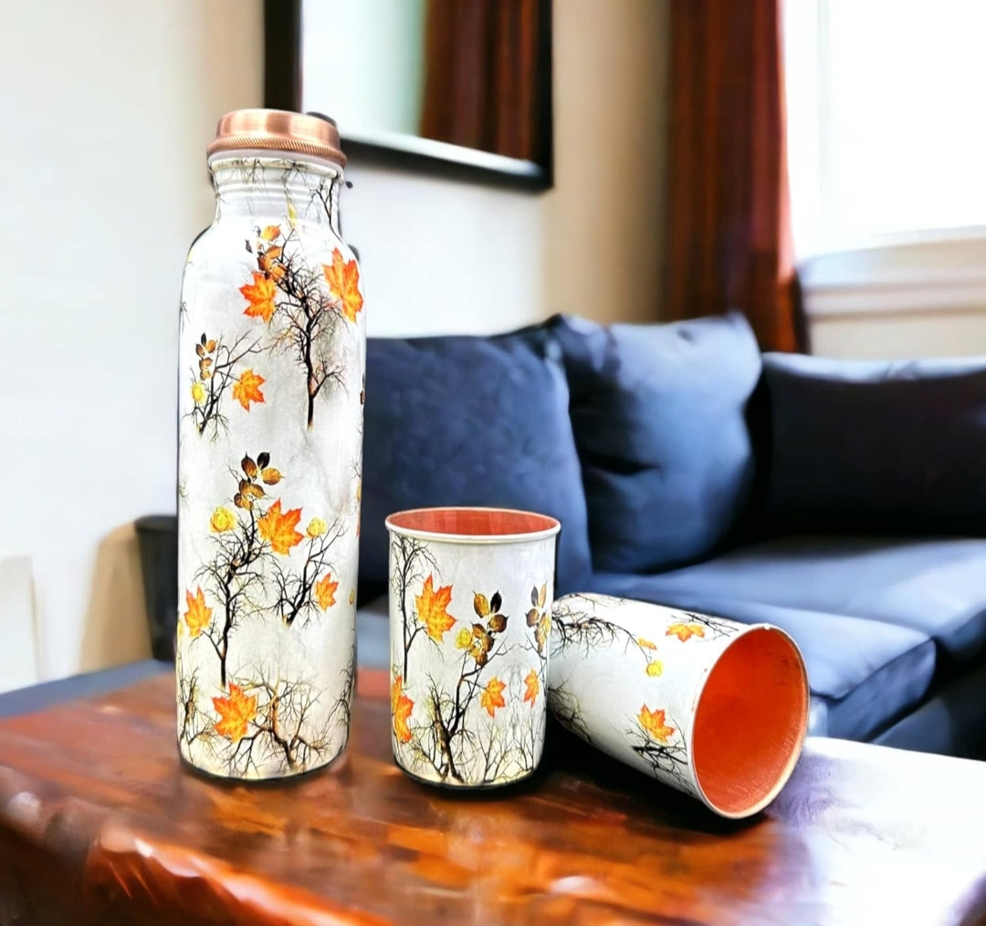 Printed copper Bottle gift set