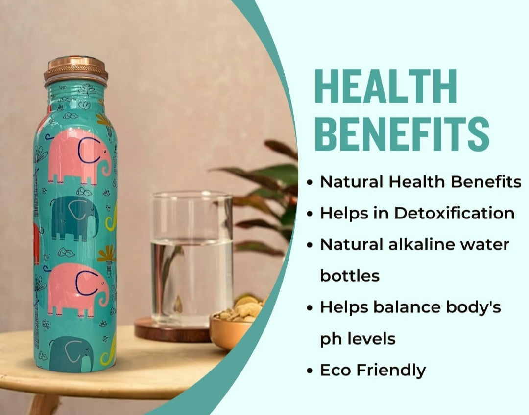 Printed Copper water Bottle gift set