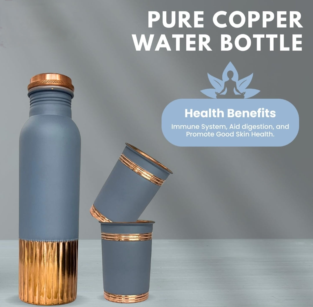 Two tone copper water bottle colour and shine