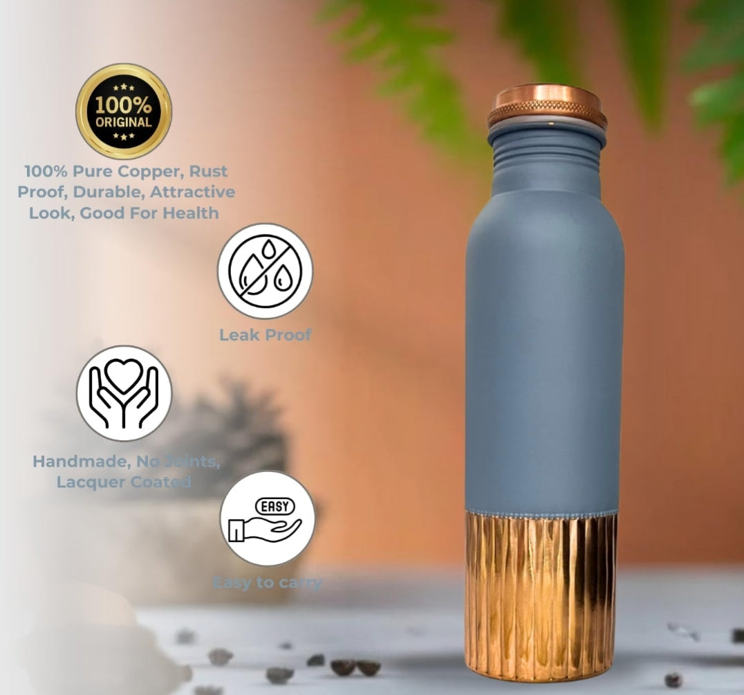 Two tone copper water bottle colour and shine