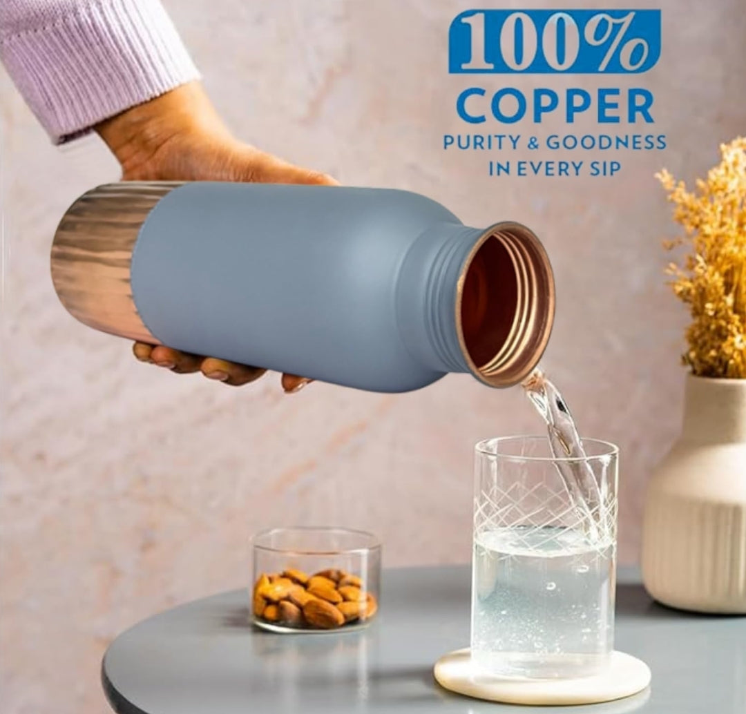 Two tone copper water bottle colour and shine
