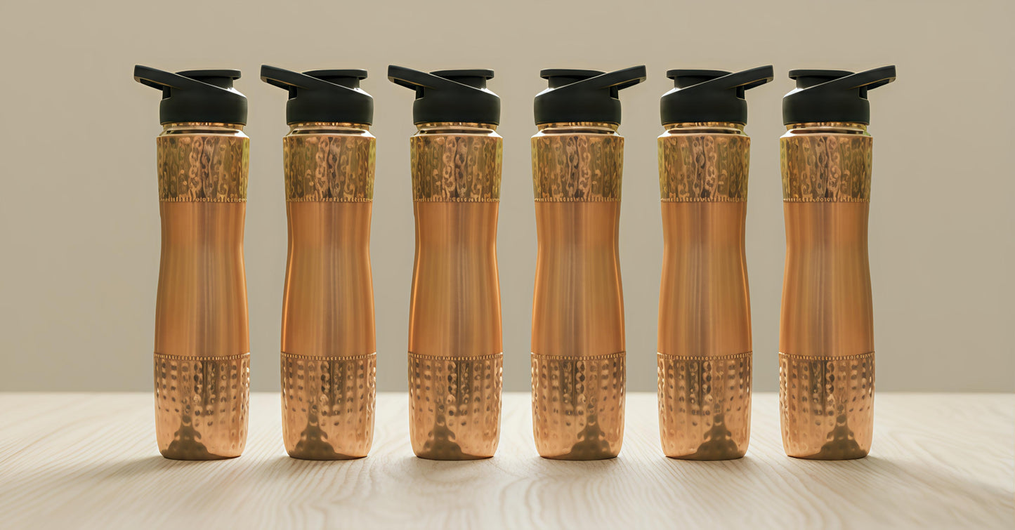Two toned Copper sipper bottle 1000ml! (Pack of-6)