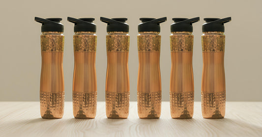 Two toned Copper sipper bottle 1000ml! (Pack of-6)