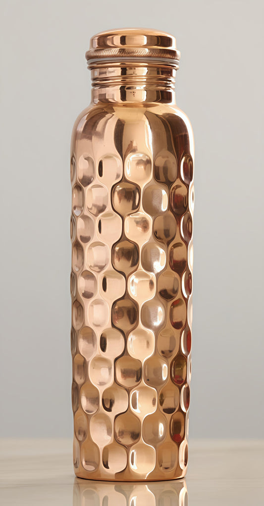 Copper diamond water bottle