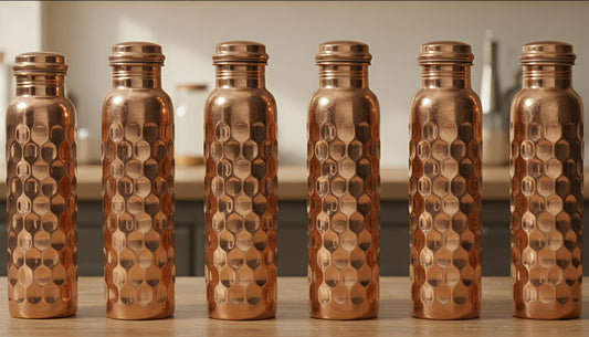 Copper diamond water bottle(pack of-6)