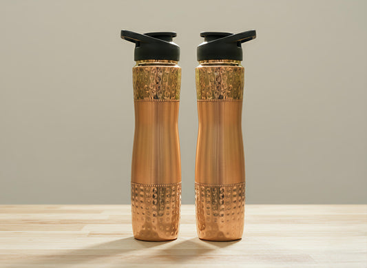 Two toned Copper sipper bottle 1000ml! (Pack of-2)
