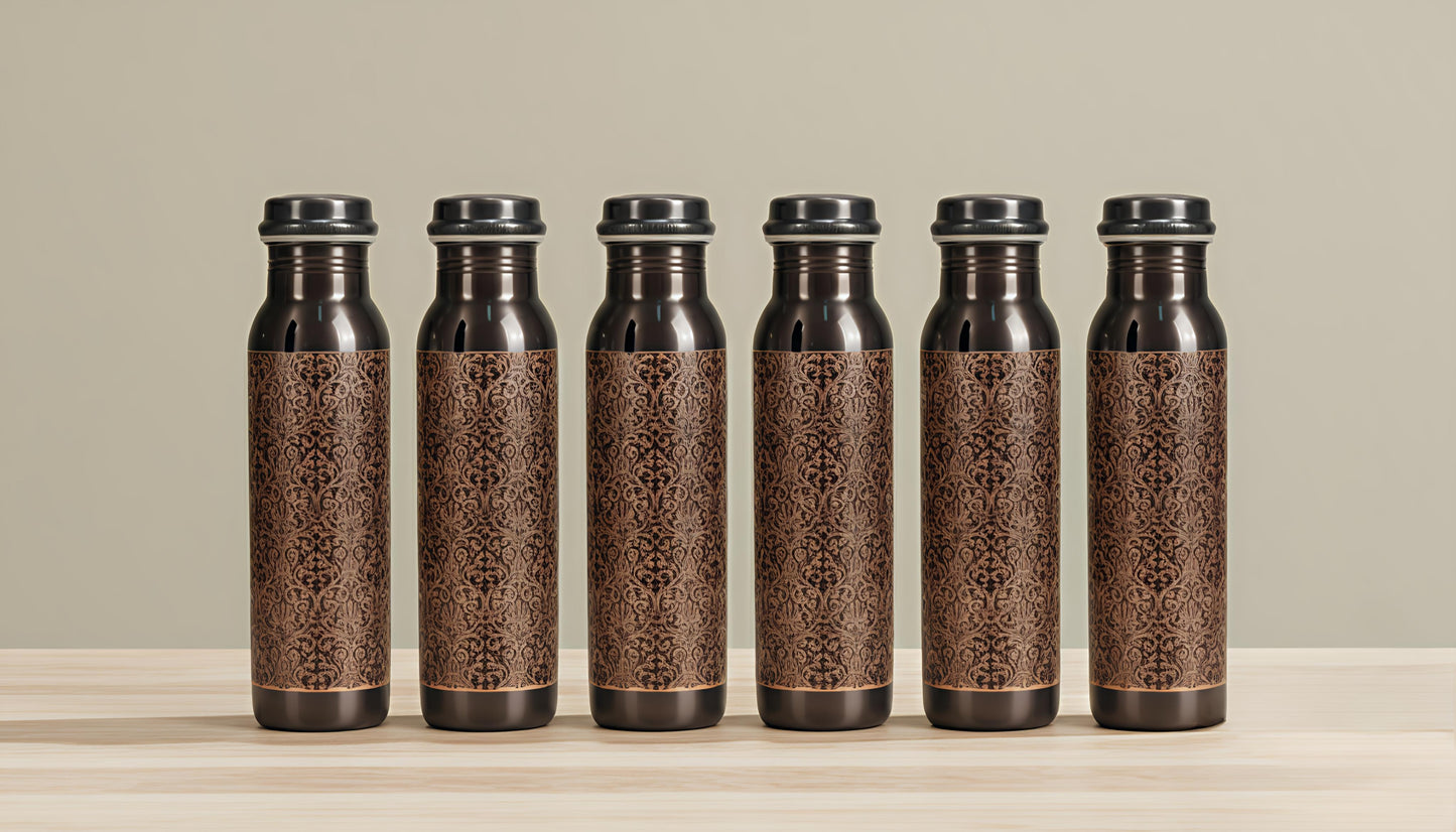 Aching antique copper water bottle 950ml (pack of-6)