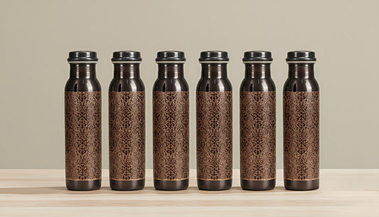 Aching antique copper water bottle 950ml (pack of-6)