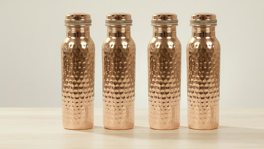 hammered copper water bottle 950ml(pack of-4)