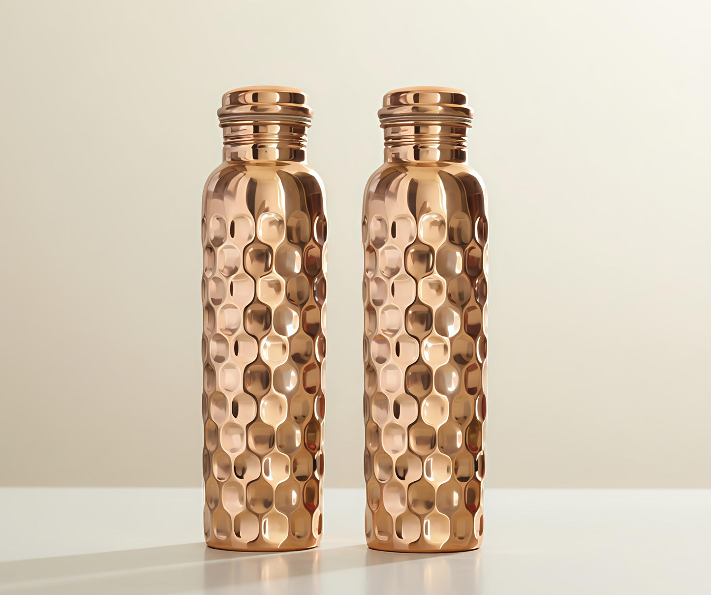 Copper diamond water bottle(pack of-2)